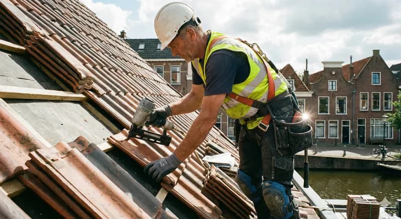 Ervaren dakdekker werkt aan pannendak - bekijk profielen in onze gids